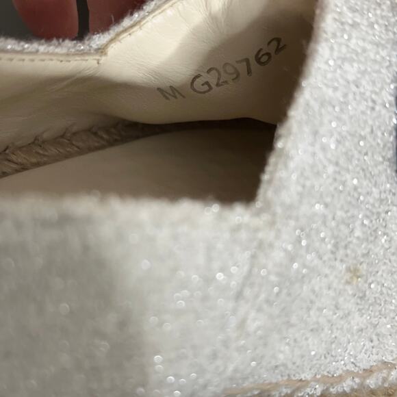 CHANEL Classic Espadrilles Terry Cloth Silver Black Shimmer Sz 40 - Picture 8 of 13